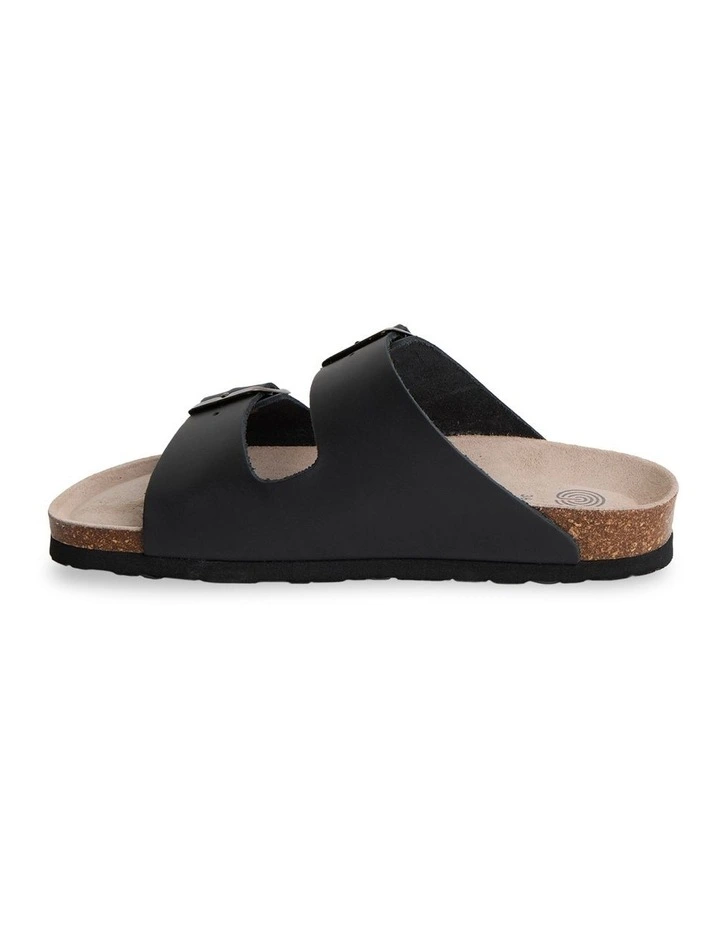 Hawaii Oiled Leather Slides in Black image 4