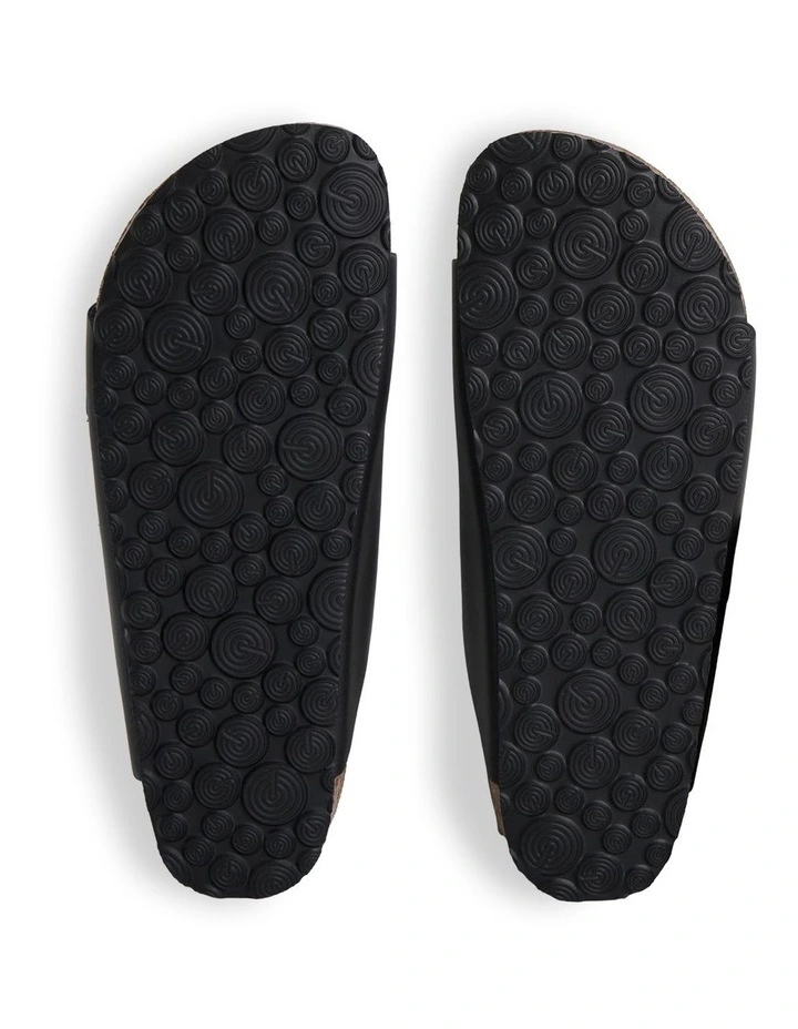 Hawaii Oiled Leather Slides in Black image 5