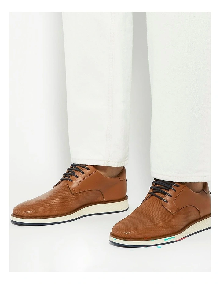 Bow Lace-Up Shoe in Tan image 2