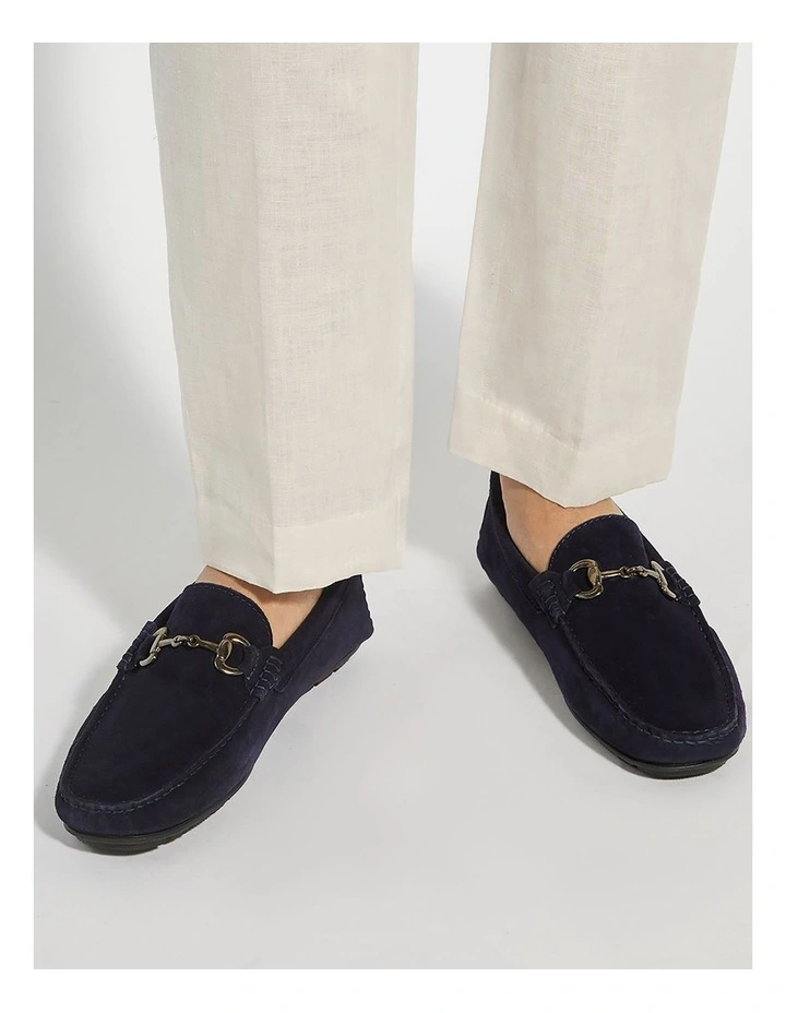 Brackon Moccasion Loafers in Navy image 2