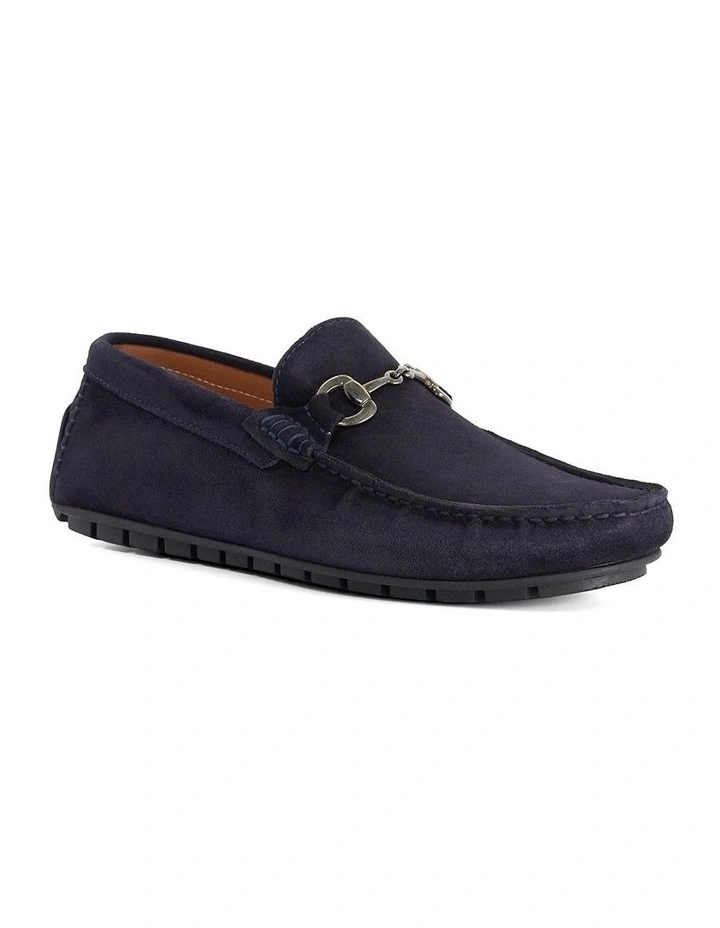 Brackon Moccasion Loafers in Navy image 3