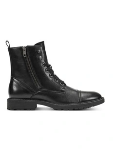Captain Lace Up Boot in Black