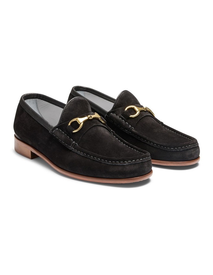 Napier Suede Penny Loafers in Black image 2
