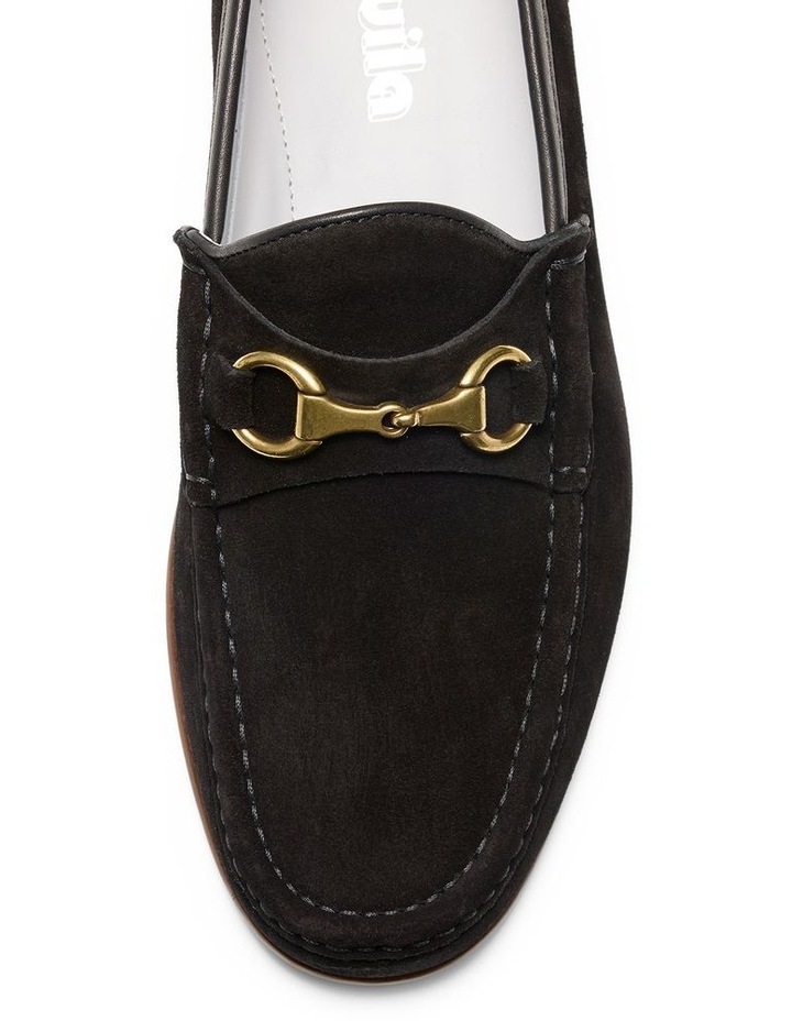Napier Suede Penny Loafers in Black image 5
