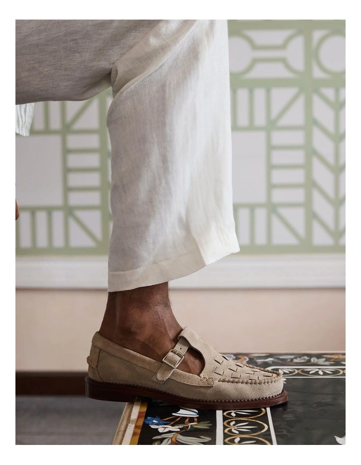 Fleet Suede T- Bar Loafers in Taupe image 2