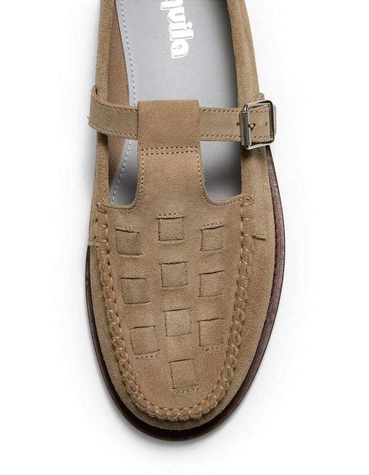 Fleet Suede T- Bar Loafers in Taupe image 5