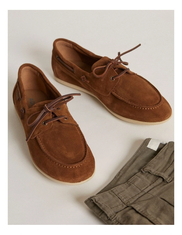 Keel Suede Boat Shoes in Tan image 2
