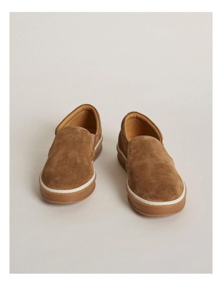 Deuce Suede Slip-On Sneakers in Cognac image 2