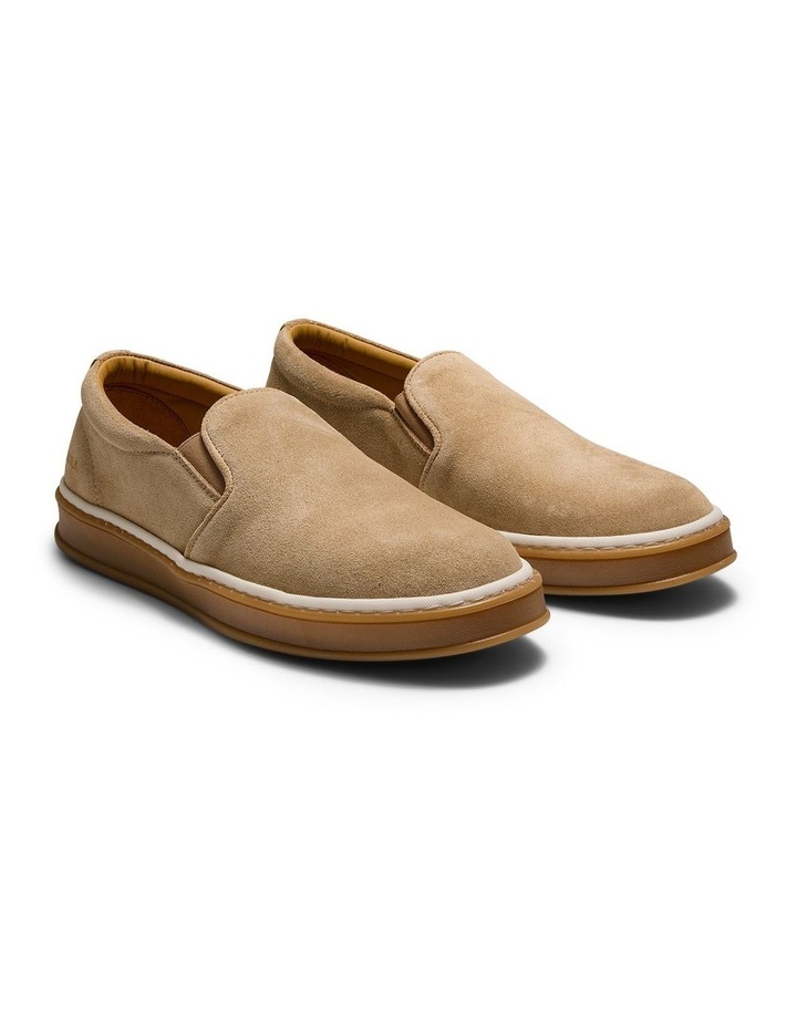 Deuce Suede Slip-On Shoes in Cream image 3