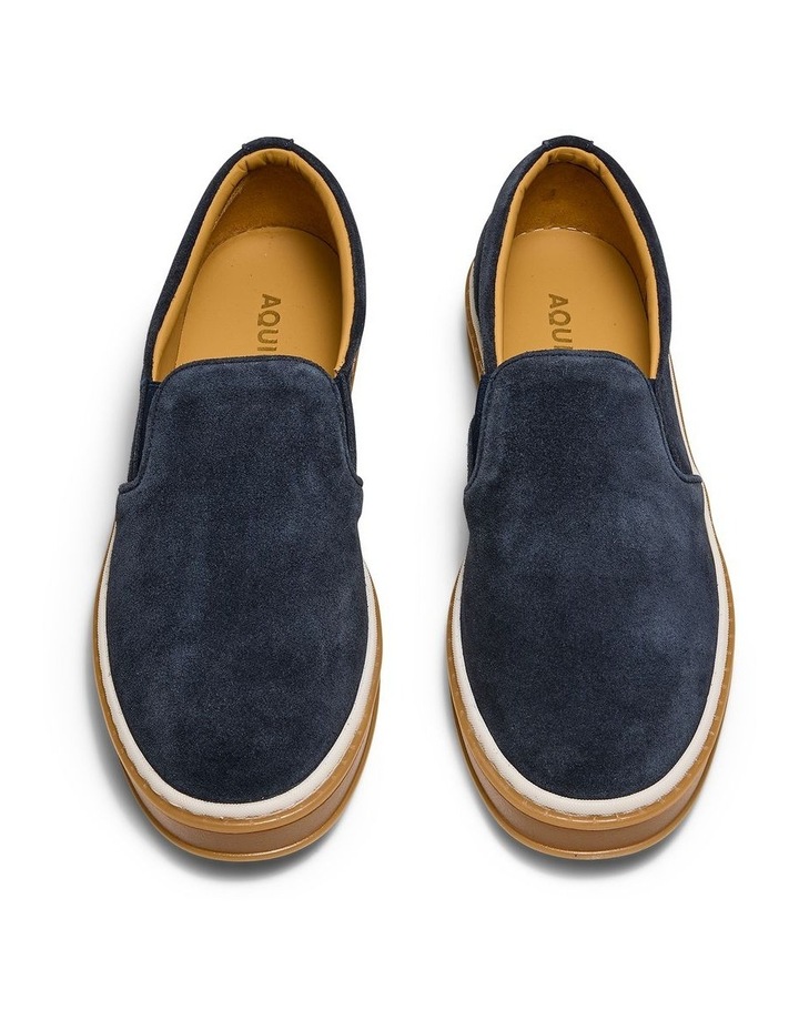 Deuce Suede Slip-On Shoes in Navy image 6