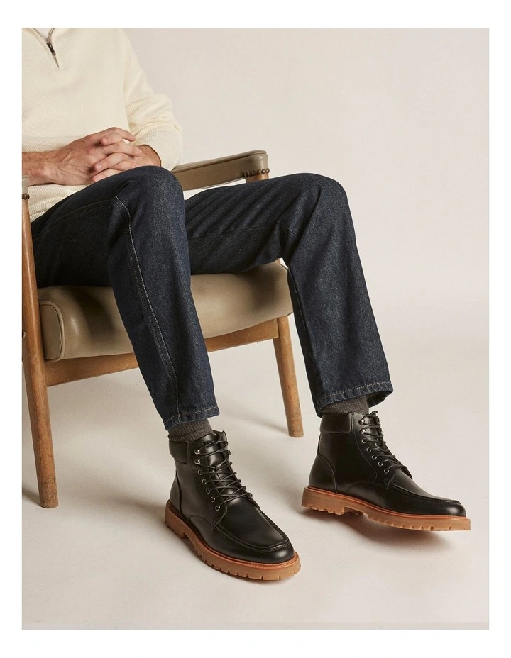 Logger Lace-Up Boots in Black image 2