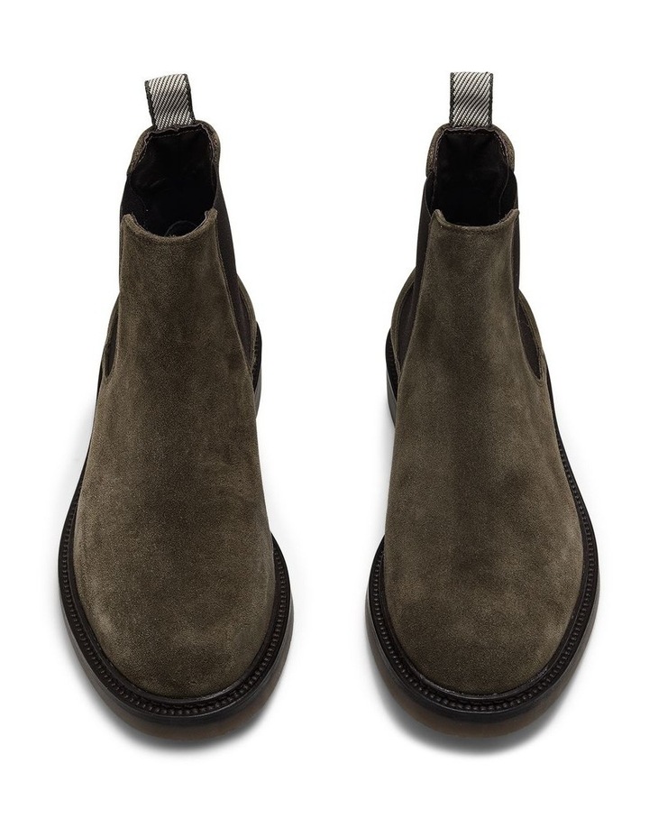Steele Suede Chelsea Boots in Olive image 5