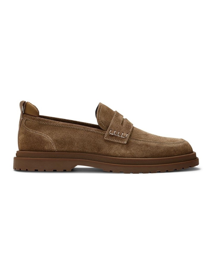 Radar Suede Penny Loafers in Caramel image 1