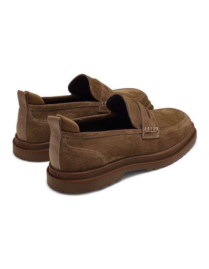 Radar Suede Penny Loafers in Caramel image 4