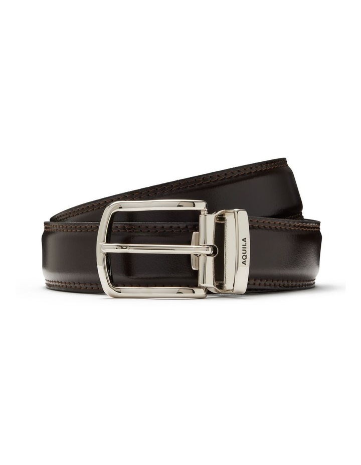 Todd Leather Belt in Chocolate image 1