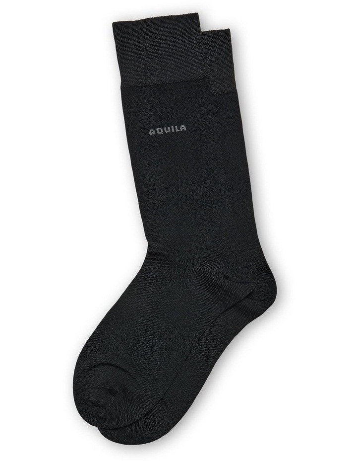 2 Pack Mercerised Socks in Black image 2