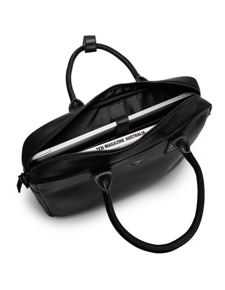 Nappa Briefcase in Black image 4