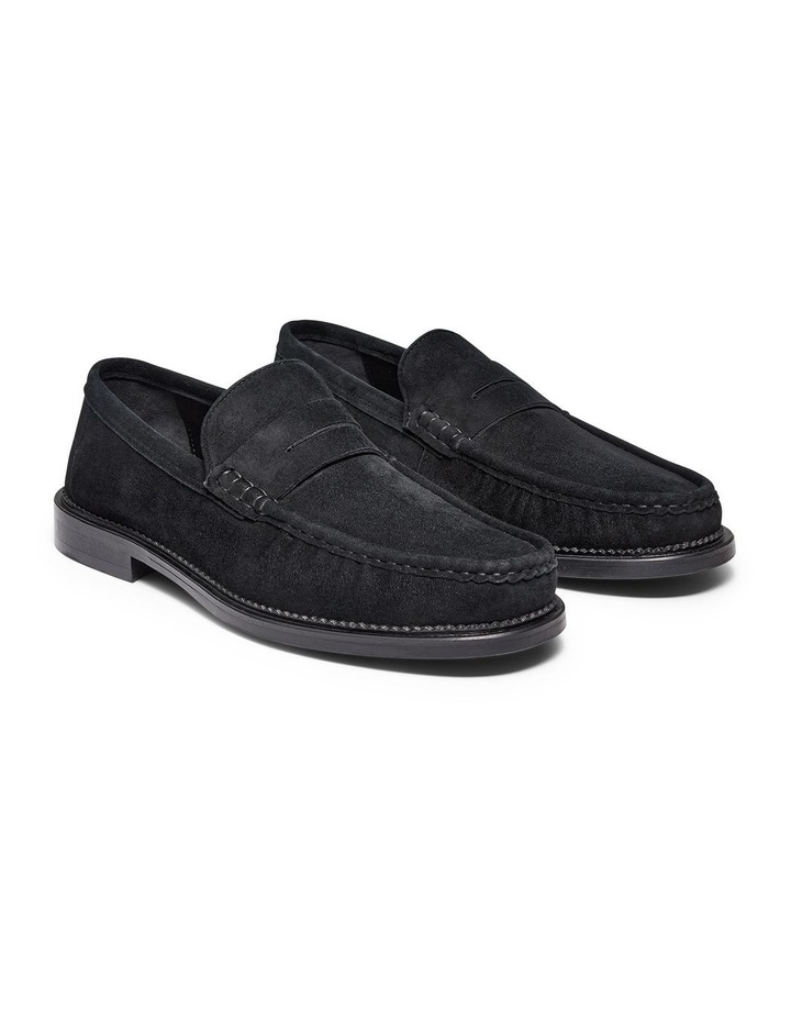 Ringo Suede Penny Loafers in Black image 2