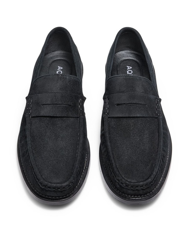 Ringo Suede Penny Loafers in Black image 5