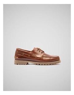 Devonport Cleated Boat Shoe in Chestnut