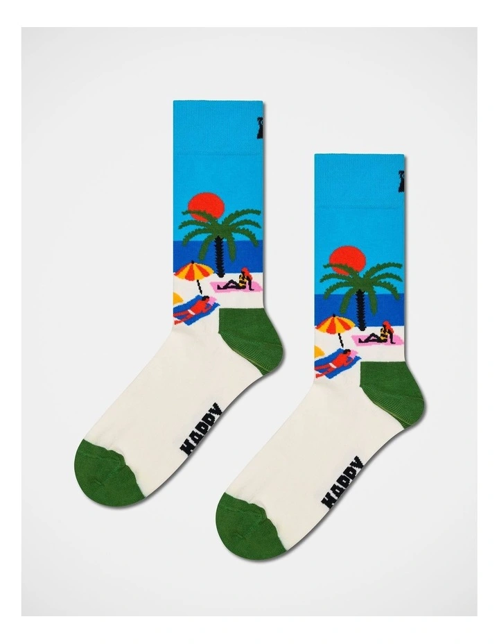 Beach Life Sock Gift Set 2 Pack in Green image 3