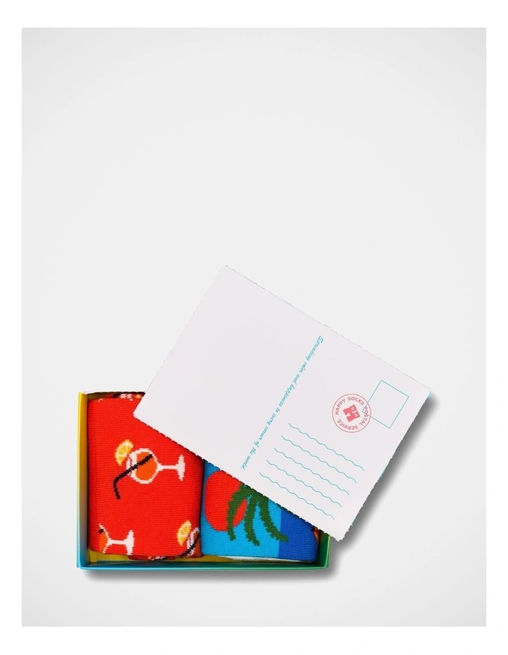 Beach Life Sock Gift Set 2 Pack in Green image 4