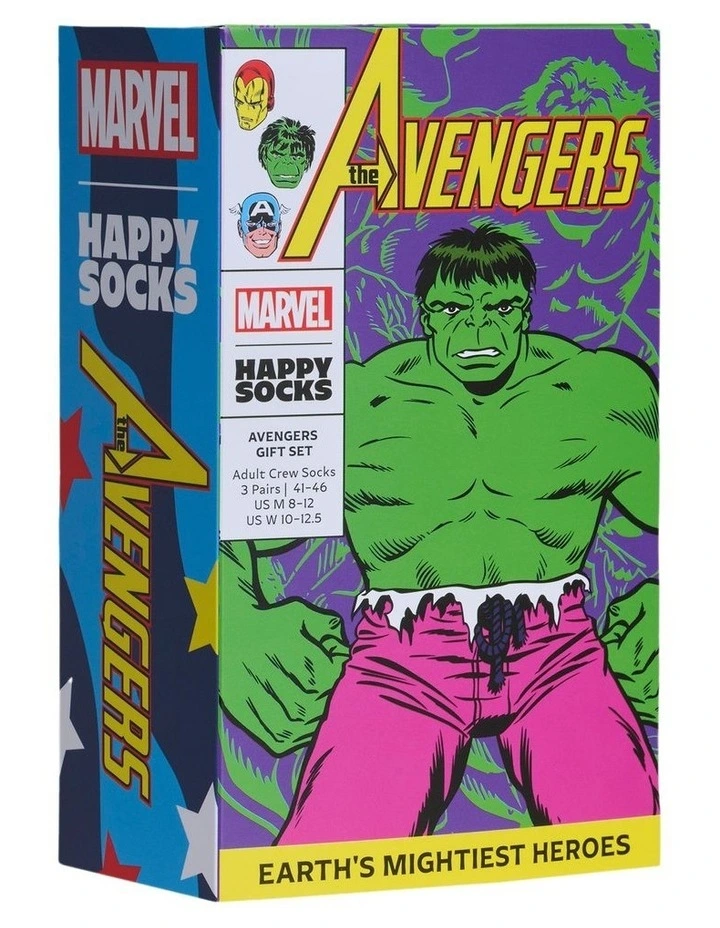 Marvel Avengers Sock Gift Set Pack Of 3 in Green image 6