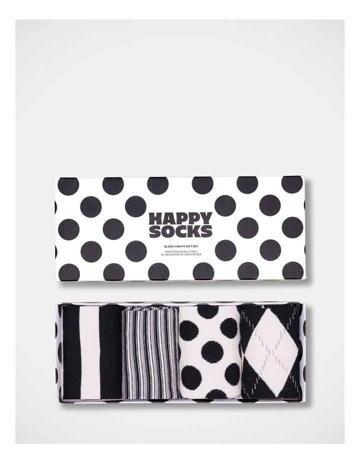 Gift Set Socks 4 Pack in Black And White image 6