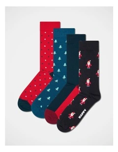 Lite Holiday Gift Set Socks 4-Pack in Red