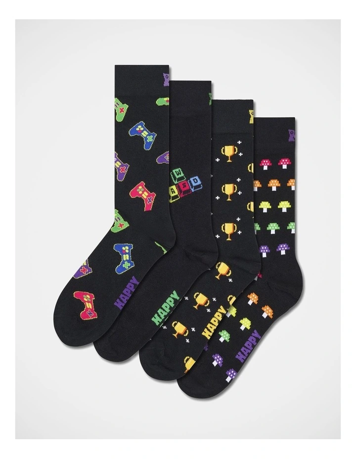 Gamer Gift Set Socks 4-Pack in Black image 1