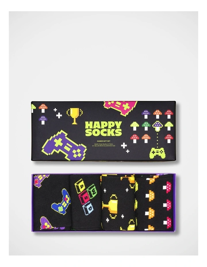 Gamer Gift Set Socks 4-Pack in Black image 6