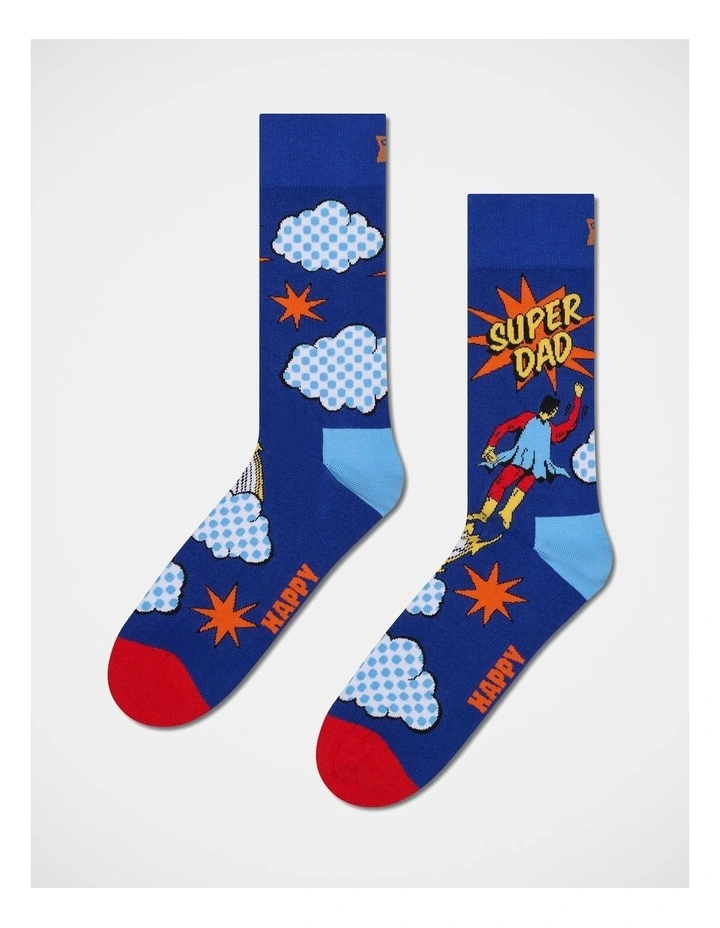 Super Dad Giftset Socks 2-Pack in Blue image 2