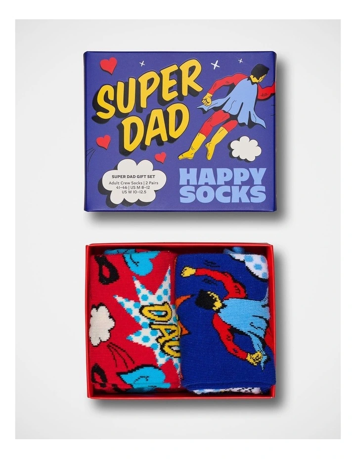 Super Dad Giftset Socks 2-Pack in Blue image 4