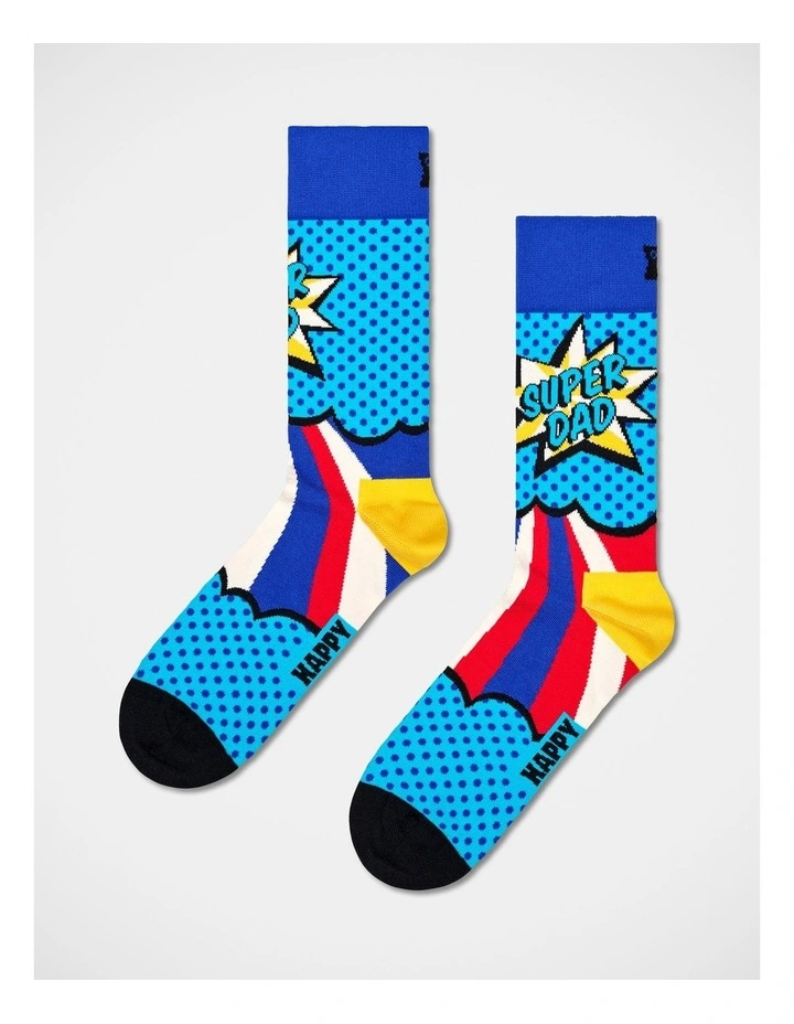 Super Dad Giftset Socks 3-Pack in Red image 4