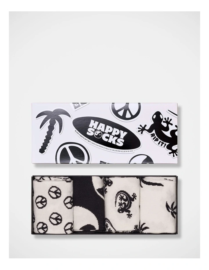 Black & White Socks Giftset 4 Pack image 6