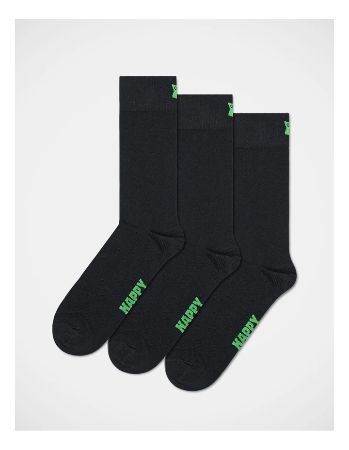 Solid Socks in Black 3-Pack image 1