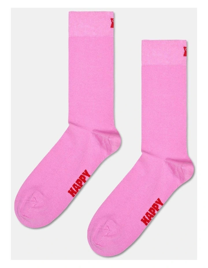 3-Pack Solid Socks in Grey, Pink, and Black image 2