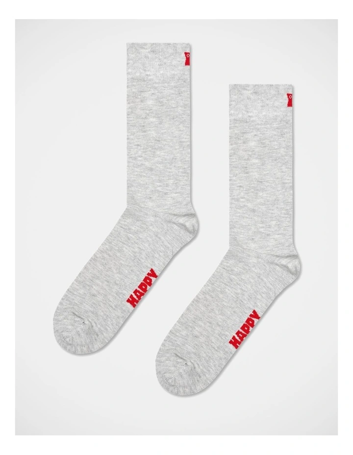 3-Pack Solid Socks in Grey, Pink, and Black image 4