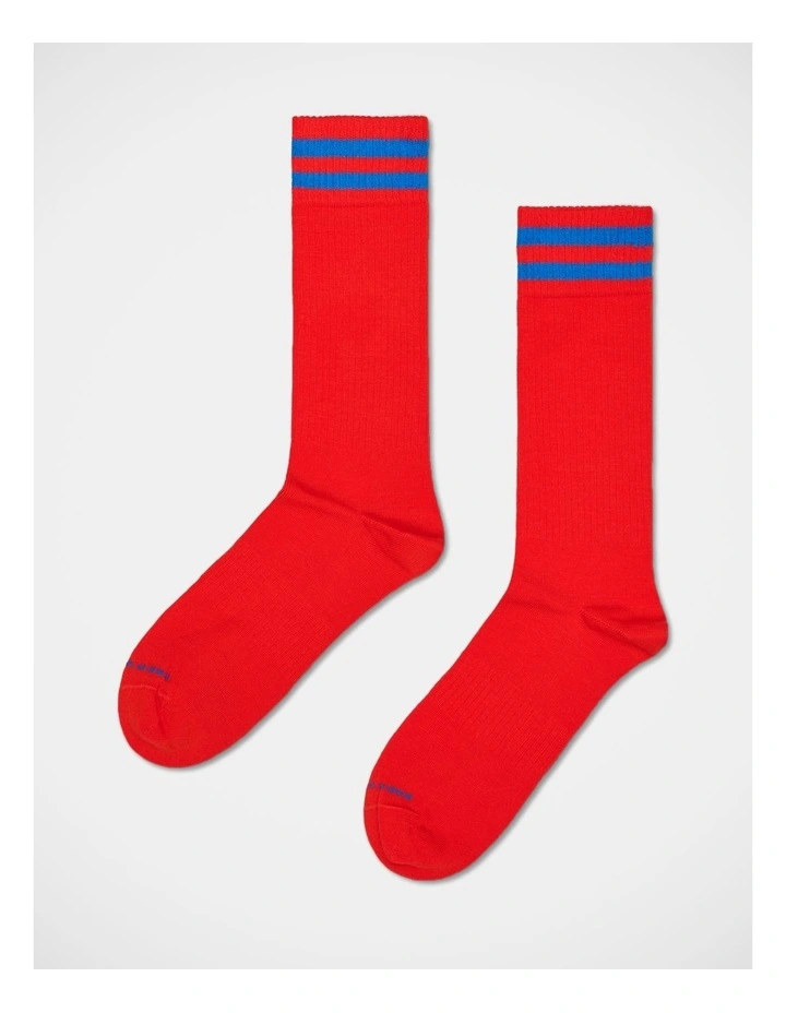 3-Pack Solid Sneaker Socks in White, Red, and Blue image 4