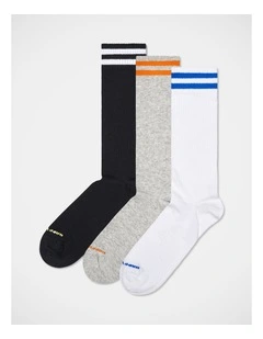 3-Pack Solid Sneaker Socks in Black, Grey, and White