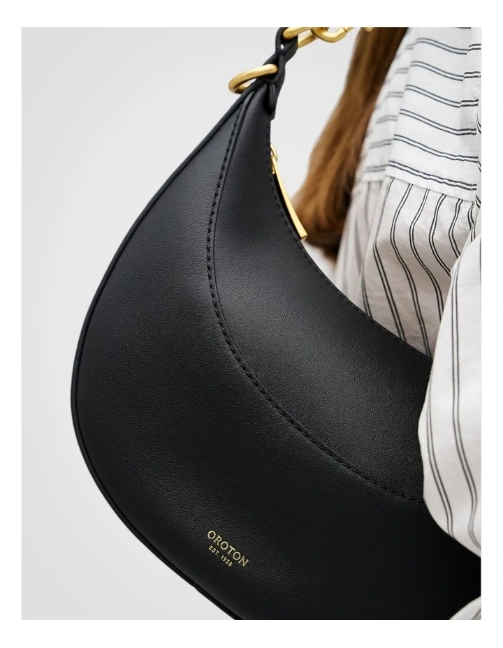 Florence Small Shoulder Bag in Black image 7