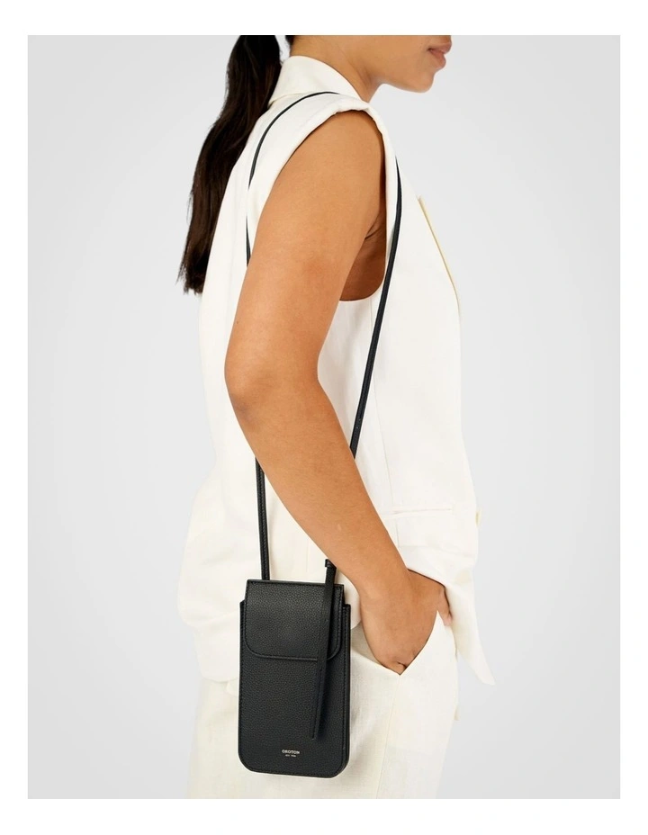 Margot Phone Crossbody Bag in Black image 7