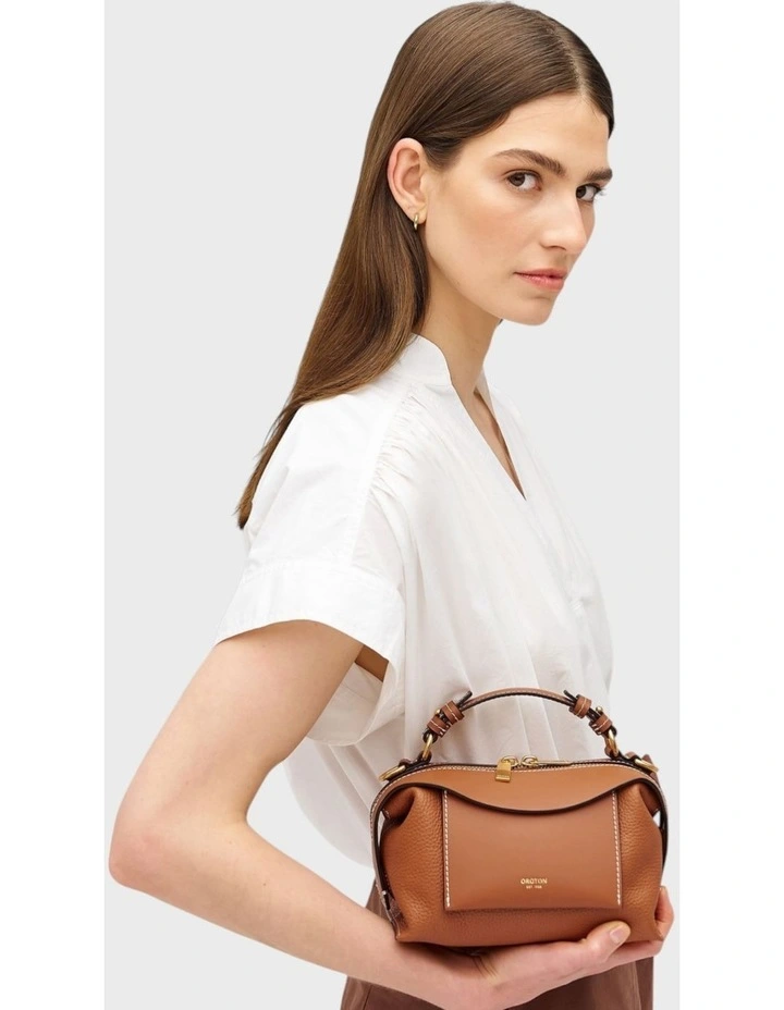 Mica Mini Bowler Bag in Brandy image 3