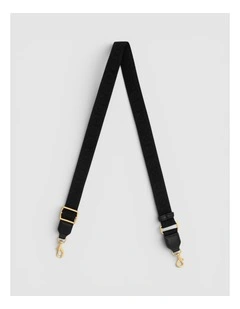 Logo Narrow Webbing Strap in Black/Black