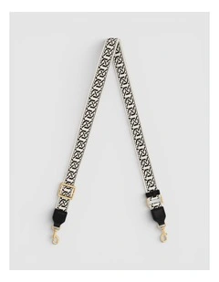 Logo Narrow Webbing Strap in Black/Natural