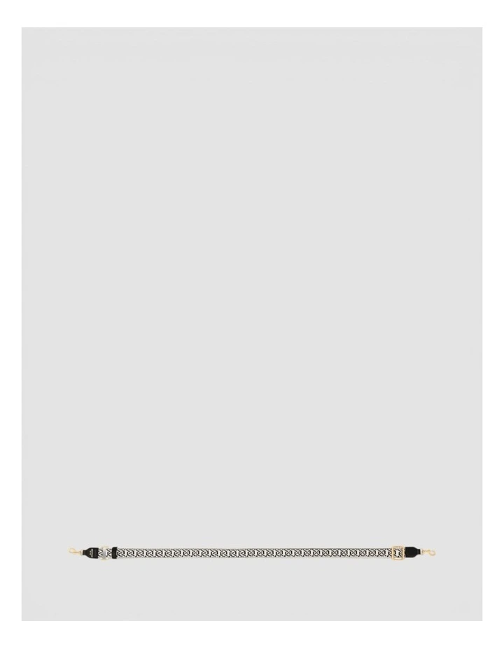 Logo Narrow Webbing Strap in Black/Natural image 2