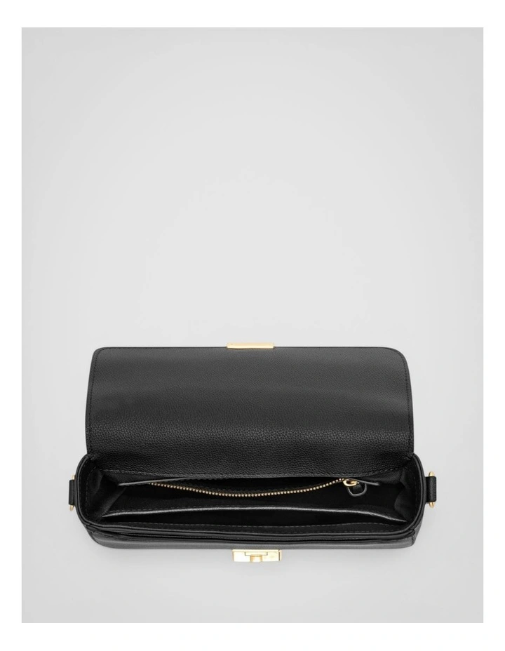 Yvonne Small Saddle Bag in Black image 3