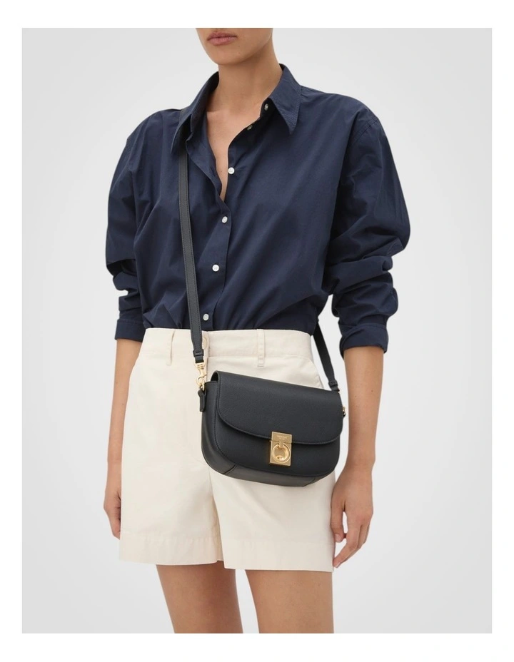 Yvonne Small Saddle Bag in Black image 4