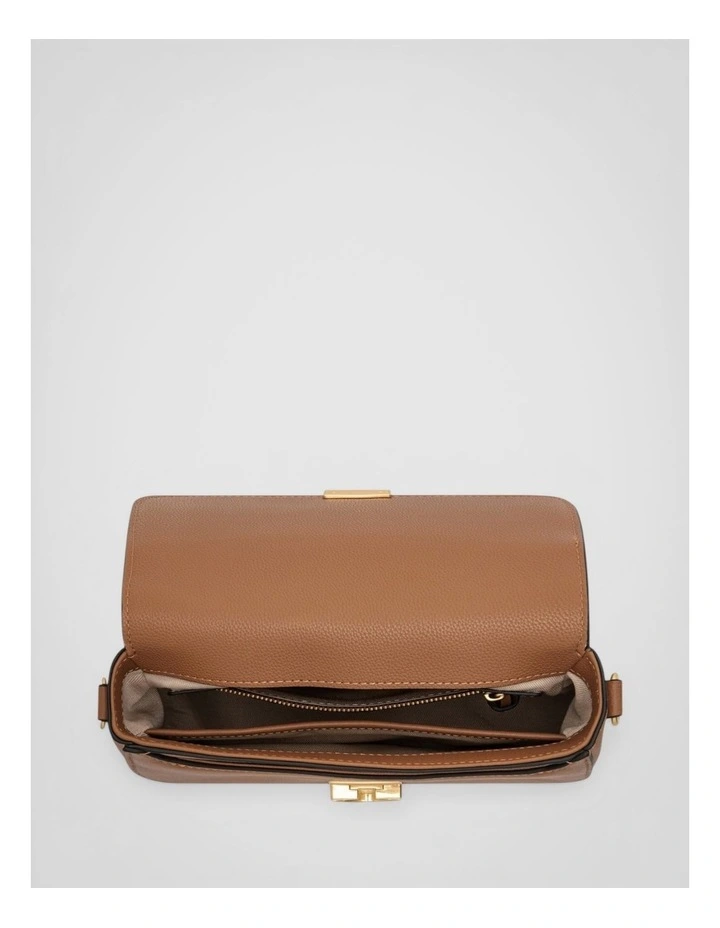 Yvonne Small Saddle Bag in Tan image 3