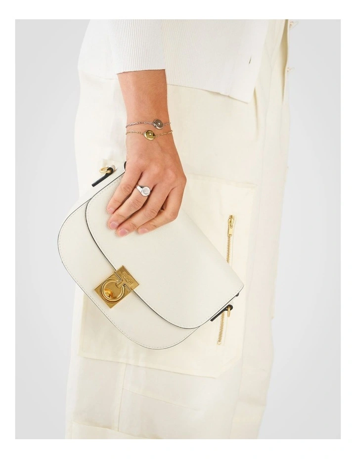Yvonne Small Saddle Bag in Cream image 6